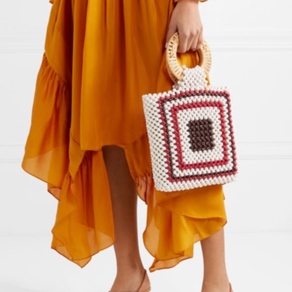 Ulla Johnson Handbags - CSD Ulla Johnson Kenya Mini Beaded and Wicker Tote